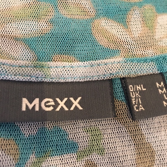 Mexx sheer green and blue floral blouse - Picture 3 of 4